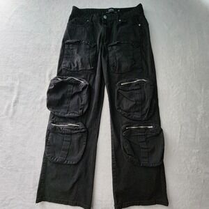Refuge Cargo Pants Womens Small  29W‎ 28L Black Streetwear **Bleach Marks Stains